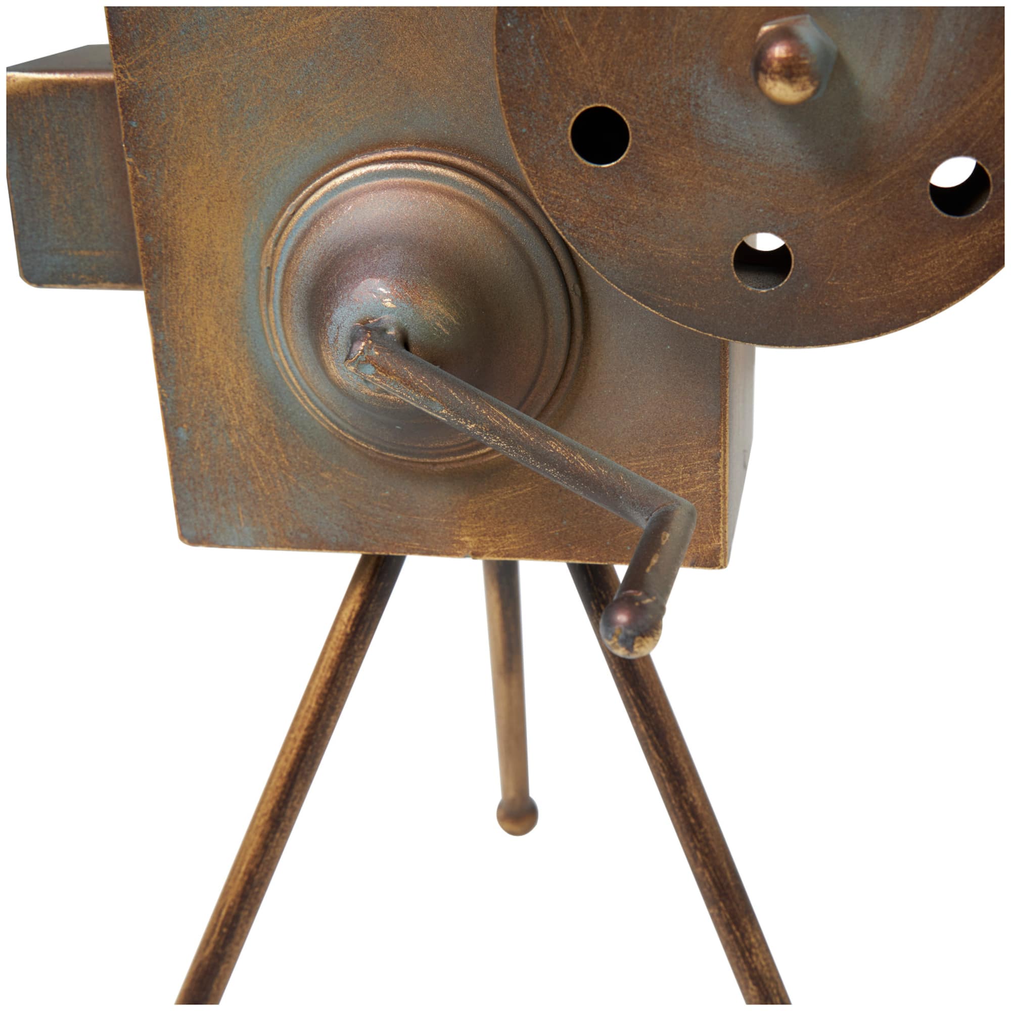 16" Brown Metal Decorative Camera Film Sculpture